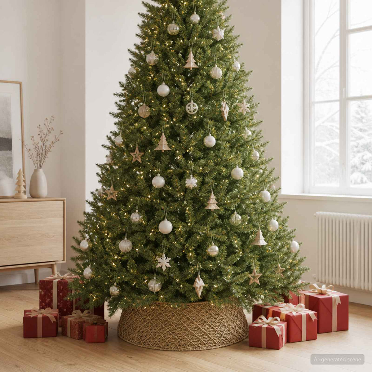 Kerstboomkraag Rond Naturel Ø 105 x 28 cm Zeegras is nu te koop bij PeponiXL, paradijselijk wonen!