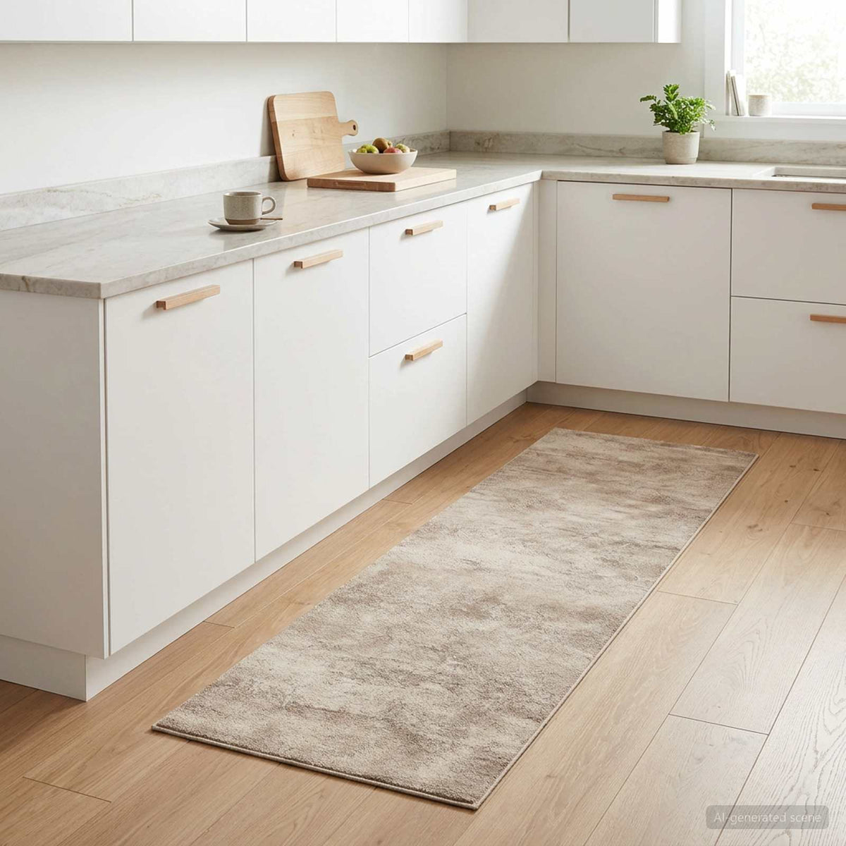 Keuken Vloerkleed Beige beton 150 x 45 cm 100% Polyamide is nu te koop bij PeponiXL, paradijselijk wonen!