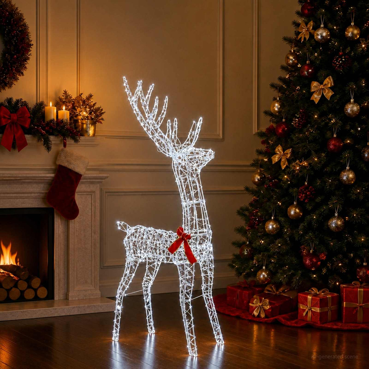 3D Kerst Rendier LOVIISA 300 LED's Koel wit 70 x 26 x 128 cm is nu te koop bij PeponiXL, paradijselijk wonen!