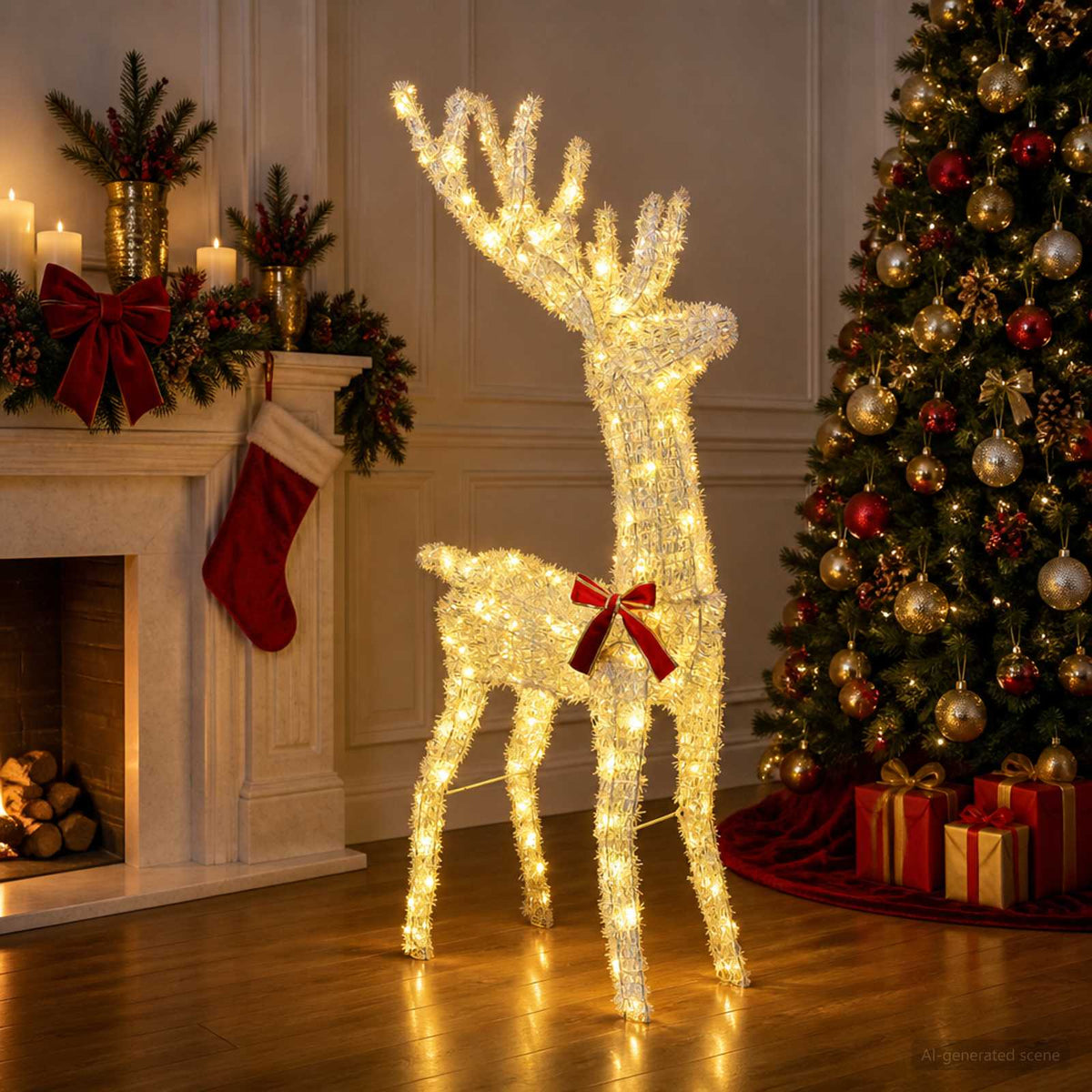 3D Kerst Rendier LOVIISA 140 LED's Warmwit 70 x 26 x 128 cm is nu te koop bij PeponiXL, paradijselijk wonen!