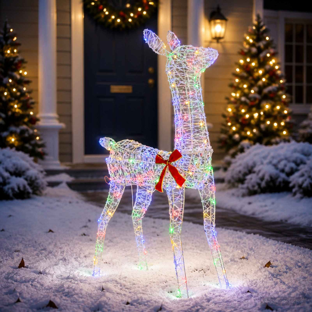 3D Kerst Rendier LOVIISA 110 LED's Meerkleurig 70 x 26 x 100 cm is nu te koop bij PeponiXL, paradijselijk wonen!