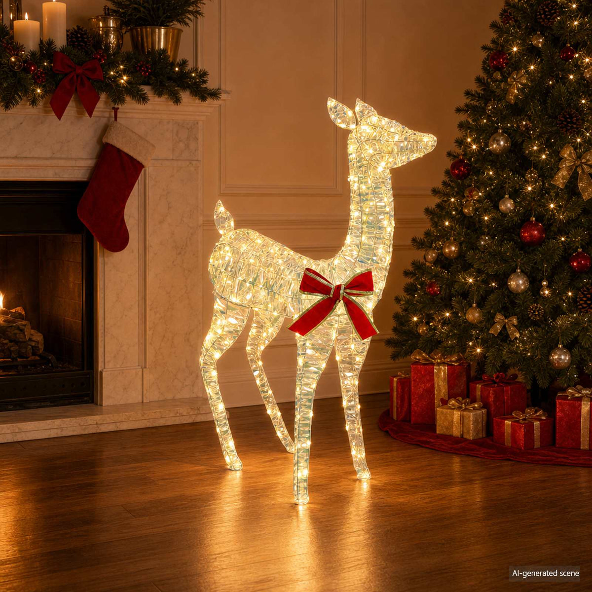 3D Kerst Rendier LOVIISA 110 LED's Warmwit 70 x 26 x 100 cm is nu te koop bij PeponiXL, paradijselijk wonen!