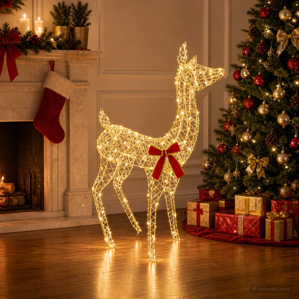 3D Kerst Rendier LOVIISA 110 LED's Warmwit 70 x 26 x 100 cm is nu te koop bij PeponiXL, paradijselijk wonen!
