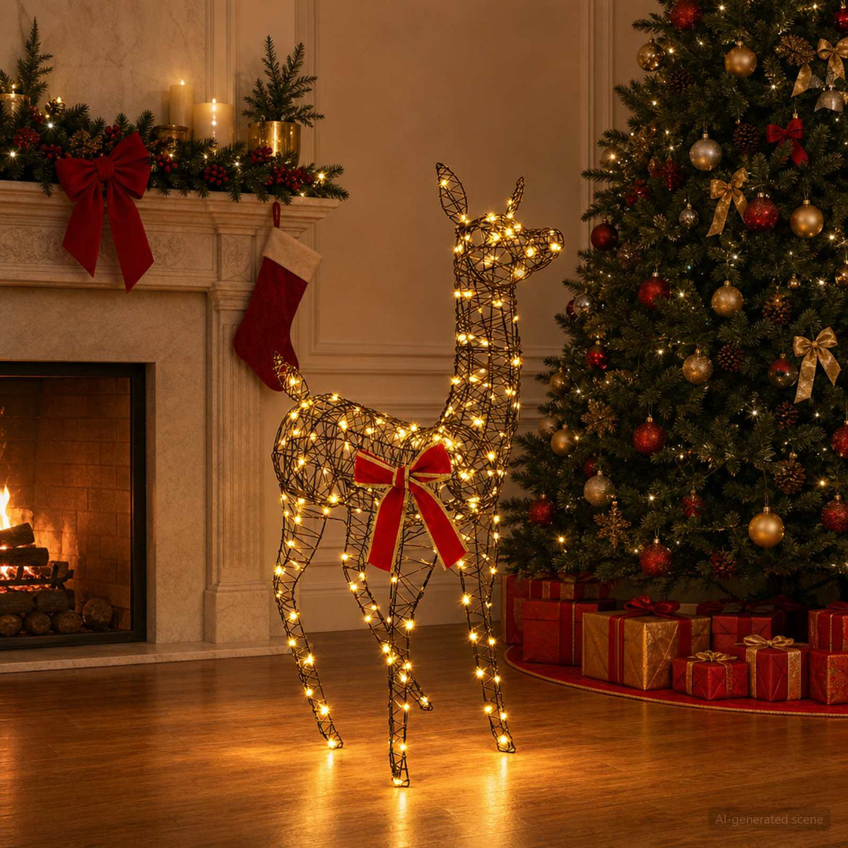 3D Kerst Rendier LOVIISA 110 LED's Warmwit 70 x 26 x 100 cm is nu te koop bij PeponiXL, paradijselijk wonen!