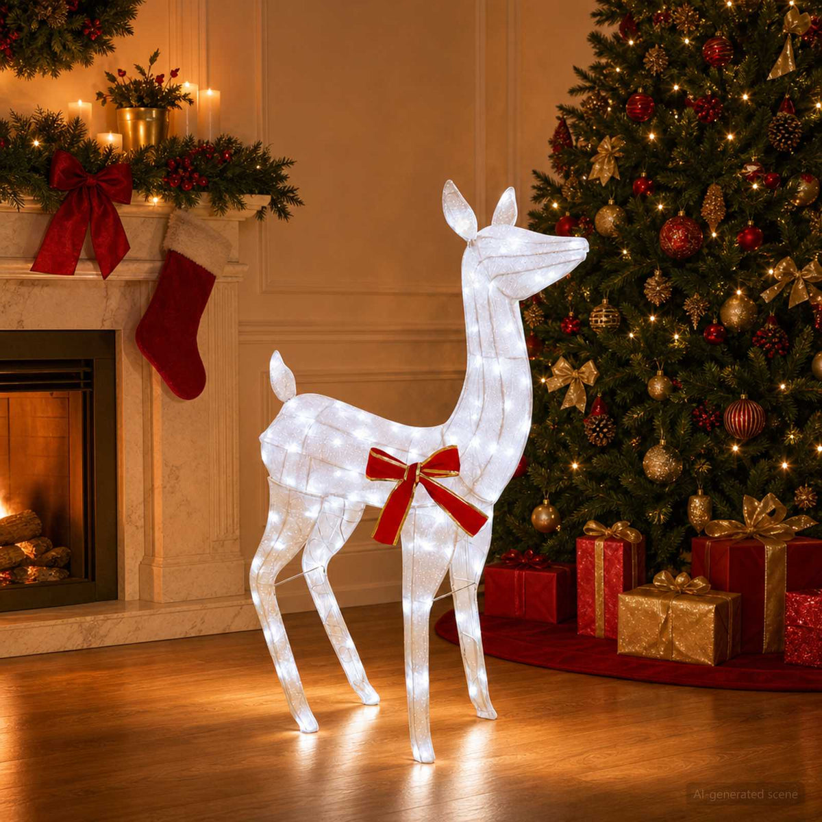 3D Kerst Rendier LOVIISA 110 LED's Koel wit 70 x 26 x 100 cm is nu te koop bij PeponiXL, paradijselijk wonen!