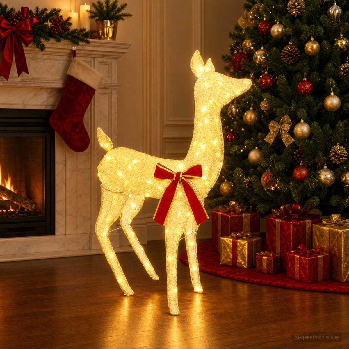 3D Kerst Rendier LOVIISA 110 LED's Warmwit 70 x 26 x 100 cm is nu te koop bij PeponiXL, paradijselijk wonen!