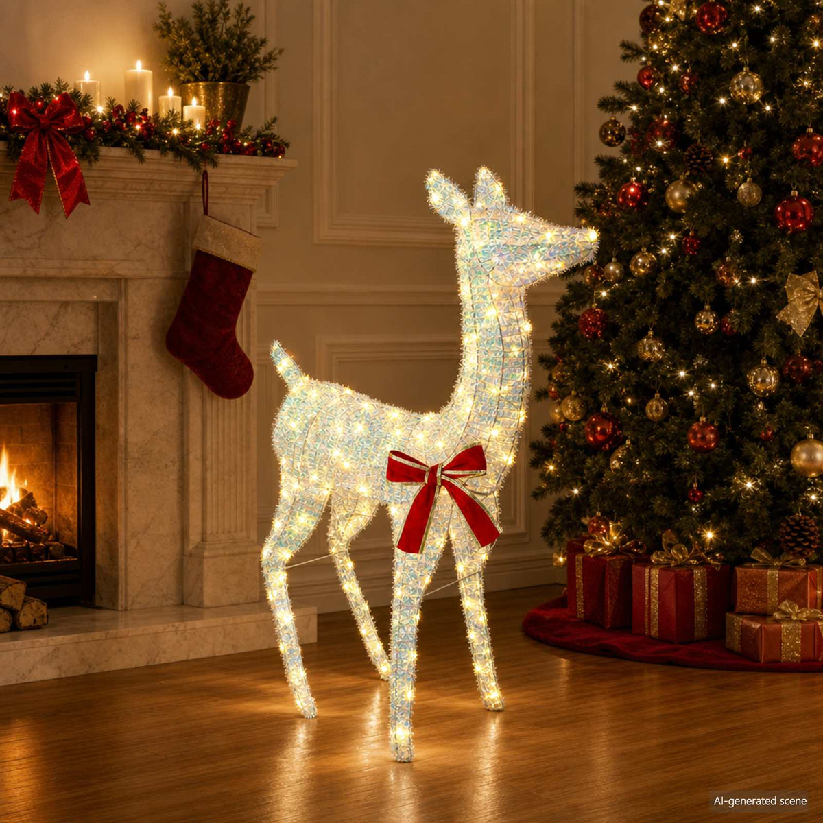 3D Kerst Rendier LOVIISA 110 LED's Warmwit 70 x 26 x 100 cm is nu te koop bij PeponiXL, paradijselijk wonen!