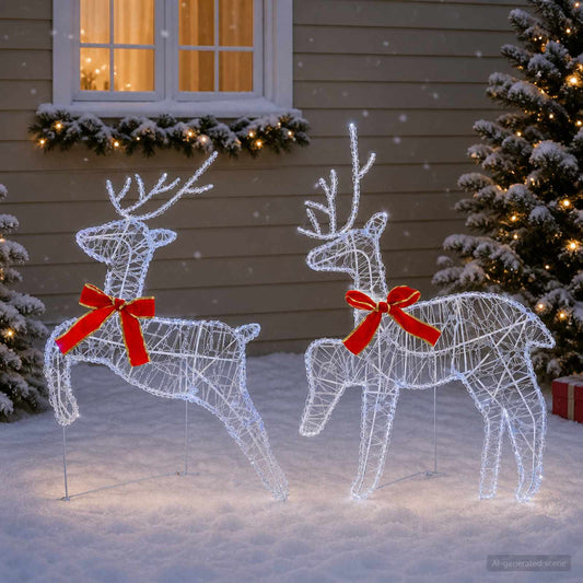 Kerst Rendier 2 st 40 LED's Koel wit 43 x 19 x 65 cm is nu te koop bij PeponiXL, paradijselijk wonen!