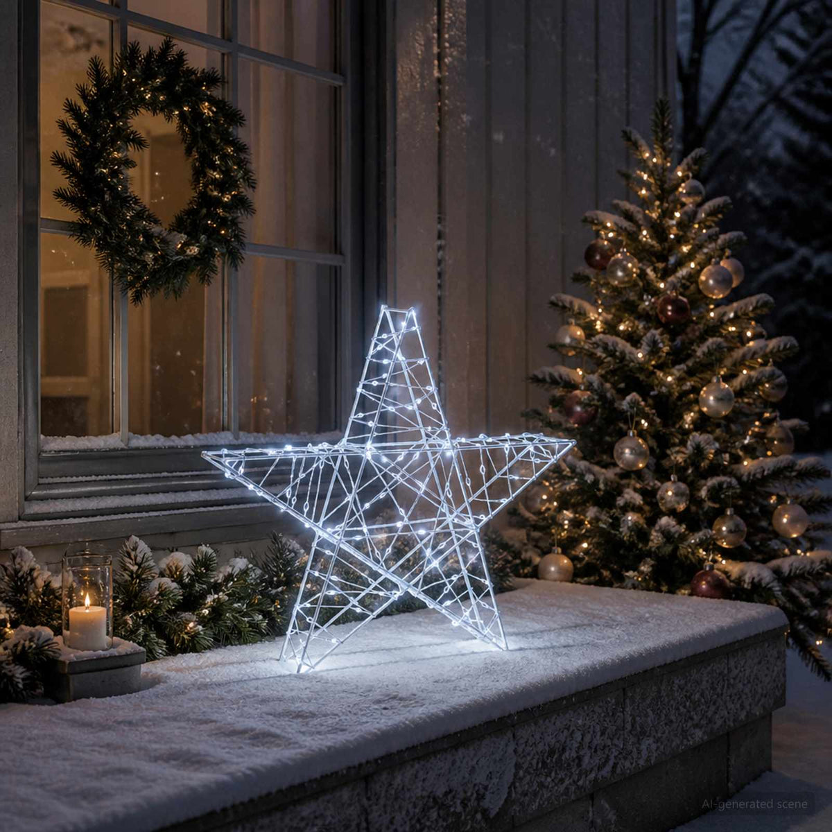 3D-kerstster 120 LED's Koel wit 55 x 53,5 x 10 cm is nu te koop bij PeponiXL, paradijselijk wonen!