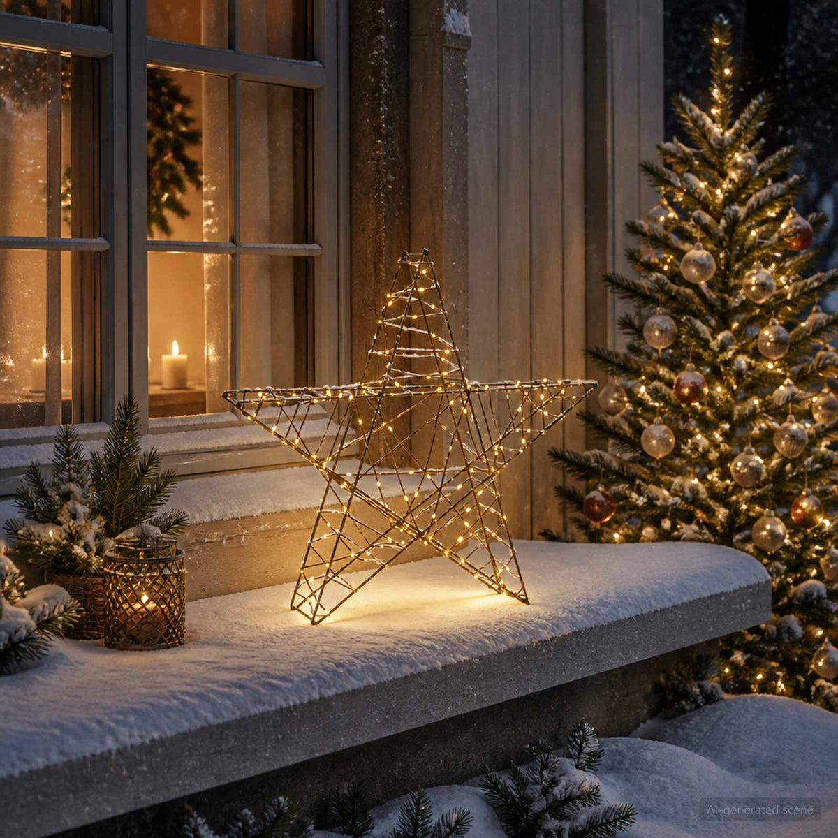 3D-kerstster 120 LED's Warmwit 55 x 53,5 x 10 cm is nu te koop bij PeponiXL, paradijselijk wonen!