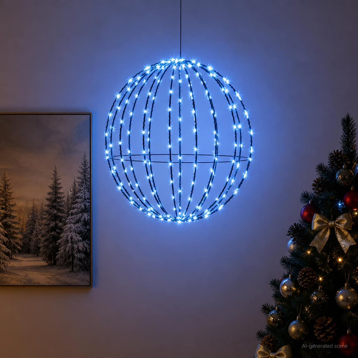 Kerst Finial Licht 120 LED's Blauw Diameter 40 x 42 cm is nu te koop bij PeponiXL, paradijselijk wonen!