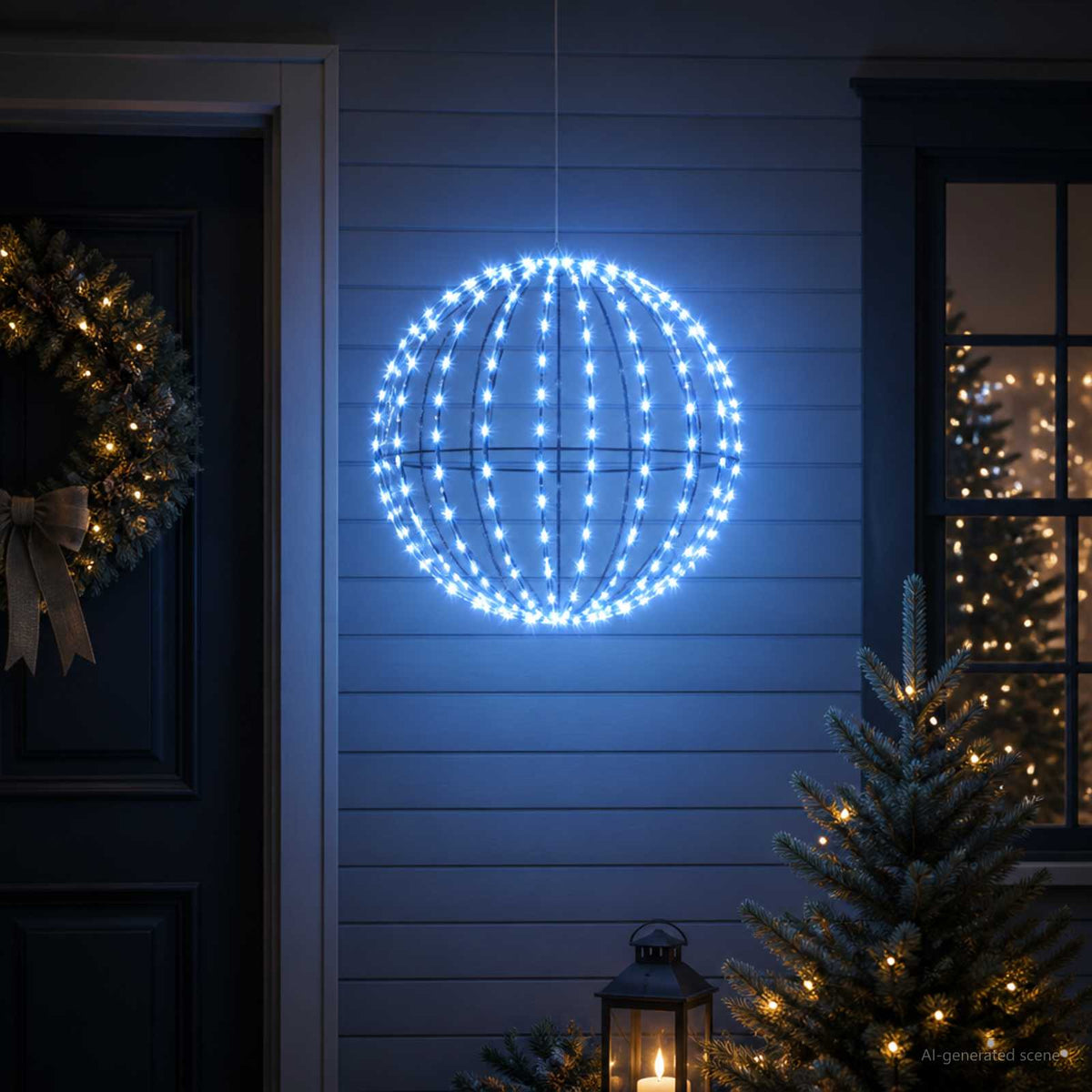 Kerst Finial Licht 160 LED's Blauw Diameter 50 x 52 cm is nu te koop bij PeponiXL, paradijselijk wonen!