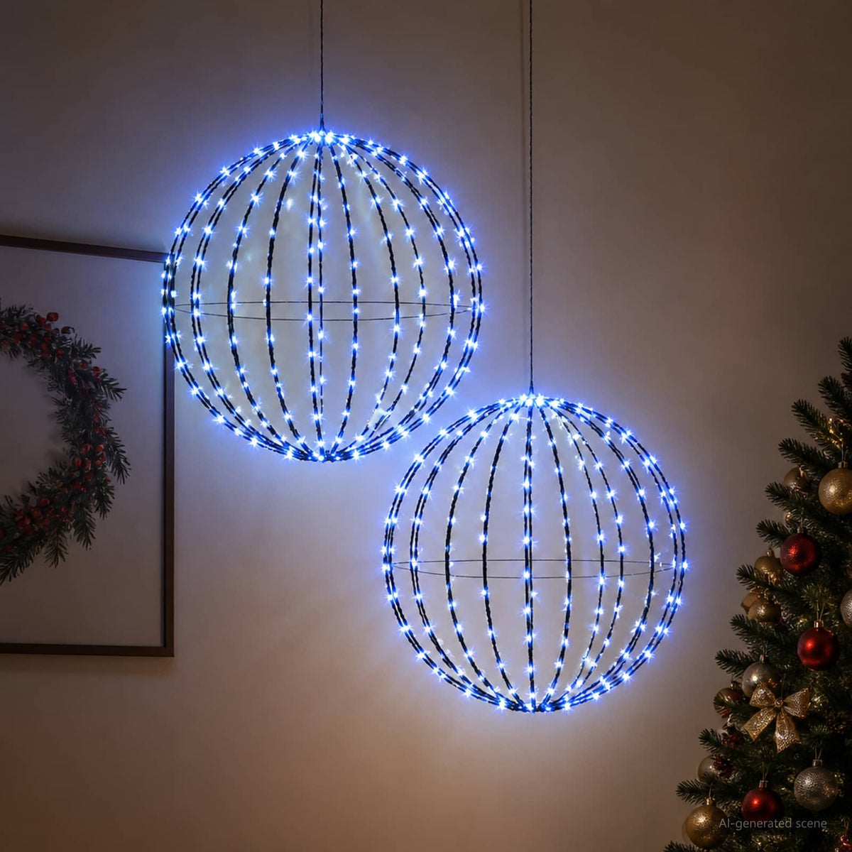 Kerst Finial Licht 2 st 384 LED's Blauw Diameter 60 x 63 cm is nu te koop bij PeponiXL, paradijselijk wonen!