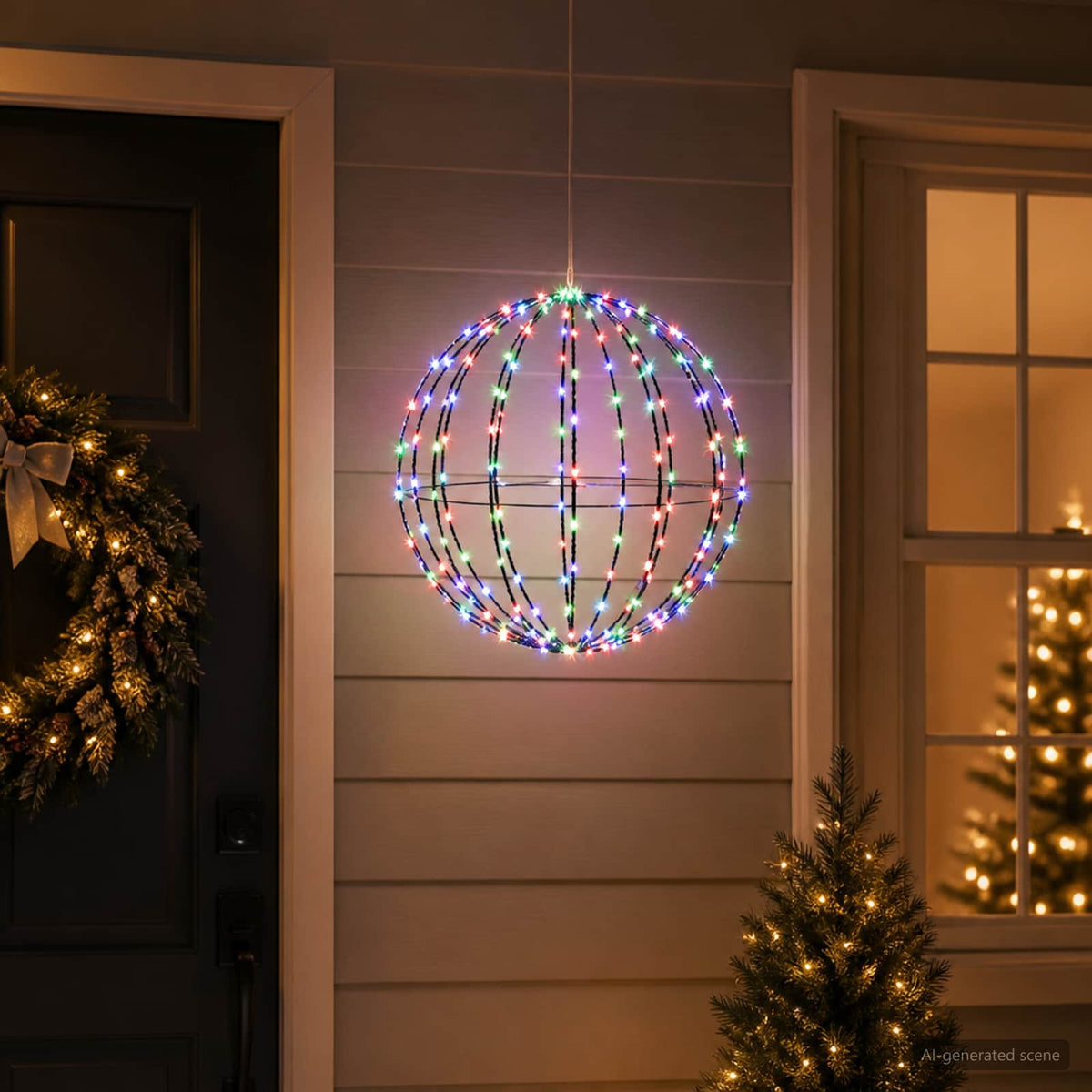 vidaXL Kerst Finial Licht 120 LED's Meerkleurig Diameter 40 x 42 cm