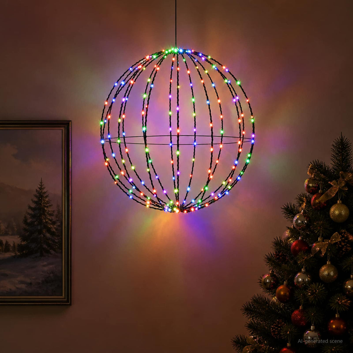vidaXL Kerst Finial Licht 120 LED's RGB Diameter 40 x 42 cm