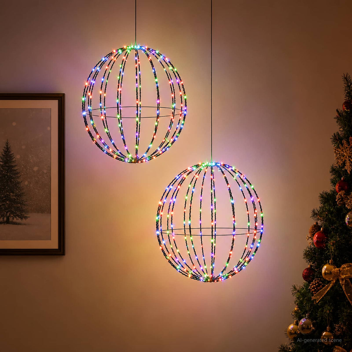 Kerst Finial Licht 2 st 320 LED's RGB Diameter 50 x 52 cm is nu te koop bij PeponiXL, paradijselijk wonen!
