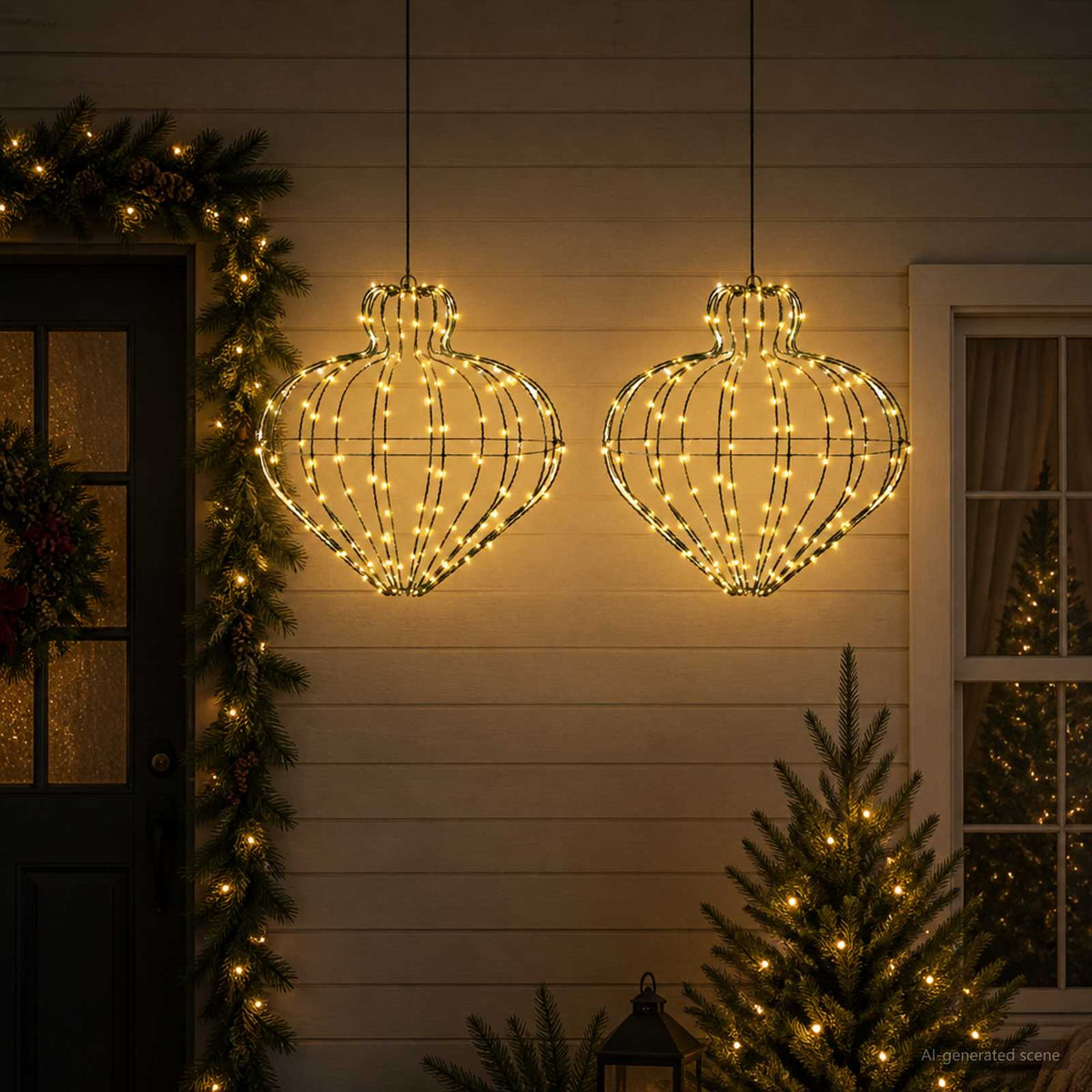 vidaXL Kerst Finial Licht 2 st 384 LED's Warmwit Dia. 40 x 40 cm