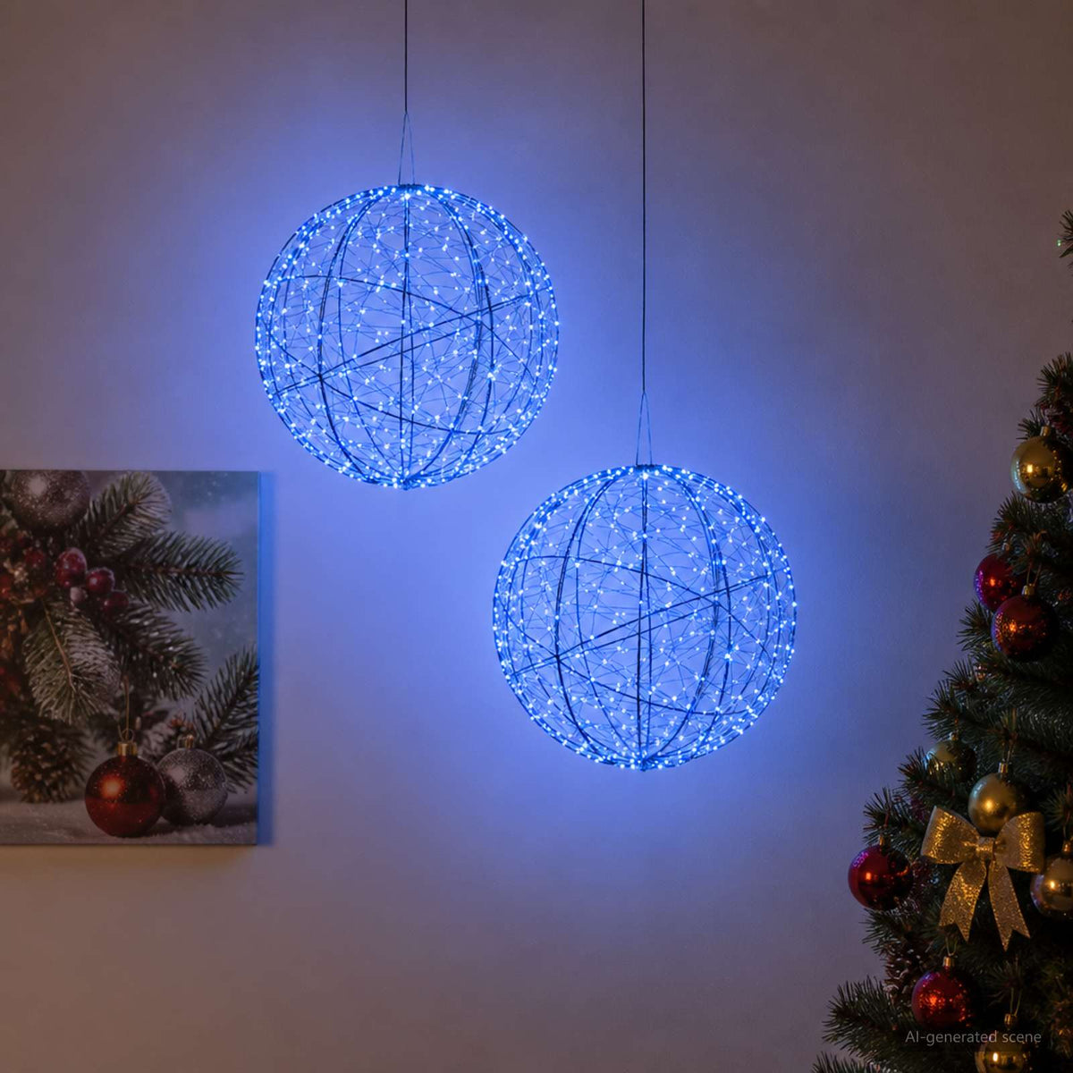 Kerst Finial Licht 2 st 1000 LED's Blauw Ø 40 x 42 cm is nu te koop bij PeponiXL, paradijselijk wonen!
