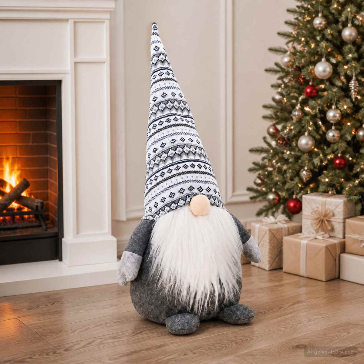 Kerstkabouter Grijs 45 cm Polyester is nu te koop bij PeponiXL, paradijselijk wonen!