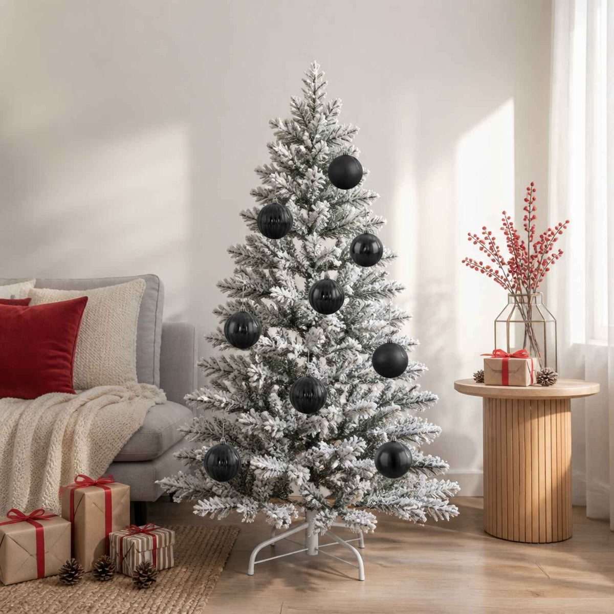 Kerstbalset XL 9 st Zwart Ø 15 cm Kunststof is nu te koop bij PeponiXL, paradijselijk wonen!