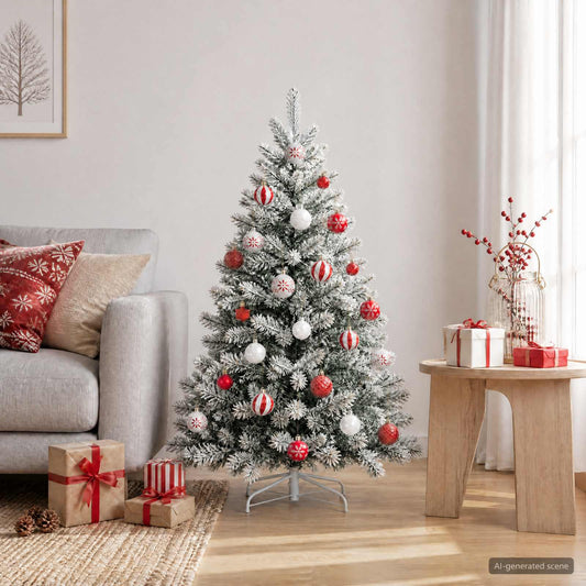 Kerstballen set 88 st Rood en Wit Ø 6 cm Kunststof is nu te koop bij PeponiXL, paradijselijk wonen!