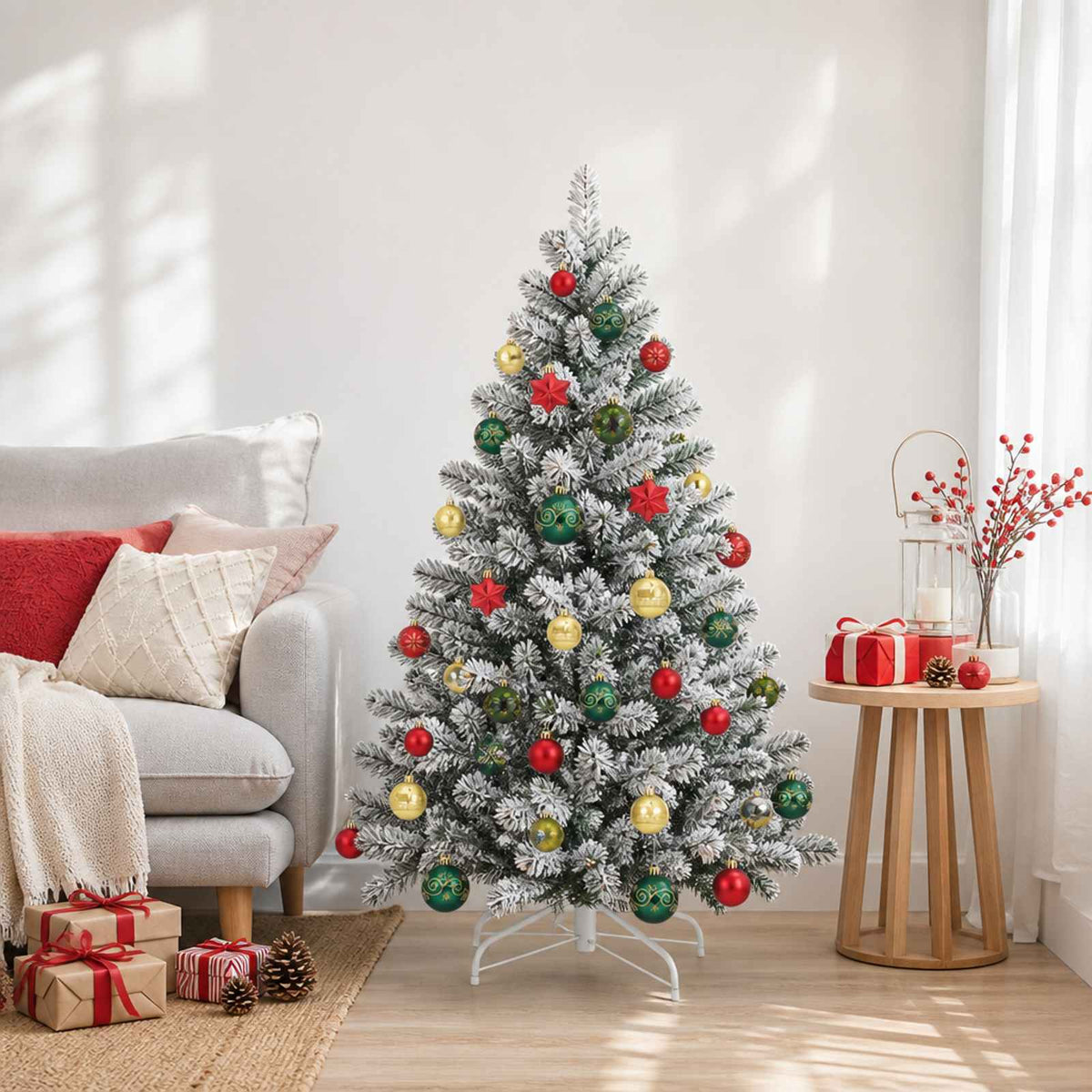 Kerstballen set 88 st Rood, goud en groen Ø 6 cm Kunststof is nu te koop bij PeponiXL, paradijselijk wonen!