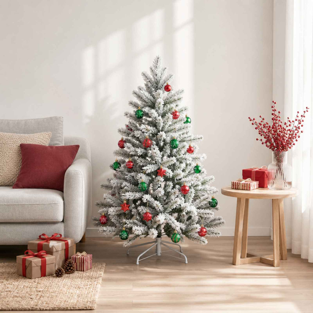 Kerstballen set 88 st Groen en rood Ø 6 cm Kunststof is nu te koop bij PeponiXL, paradijselijk wonen!