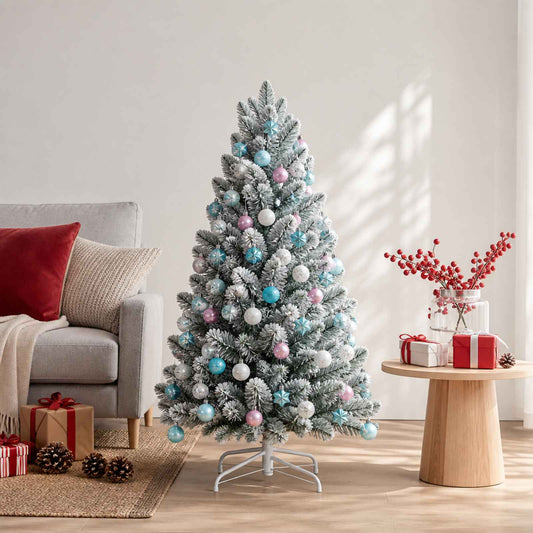 Kerstballen set 88 st Turquoise, roze en wit Ø 6 cm Kunststof is nu te koop bij PeponiXL, paradijselijk wonen!
