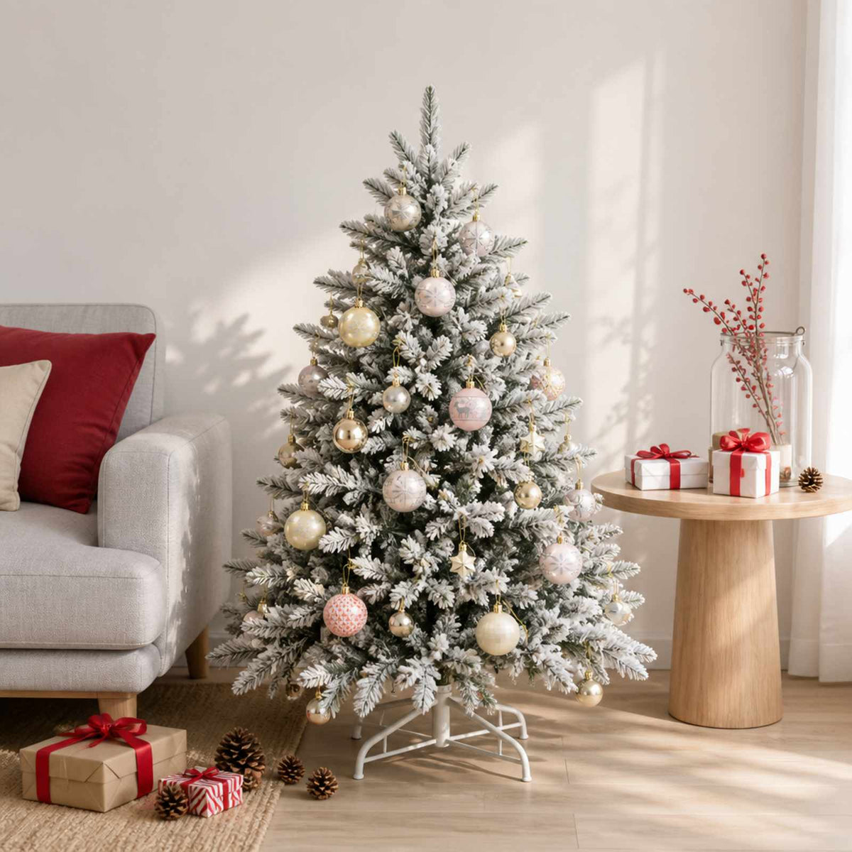 Kerstballen set 88 st roségoud en goud Ø 6 cm Kunststof is nu te koop bij PeponiXL, paradijselijk wonen!