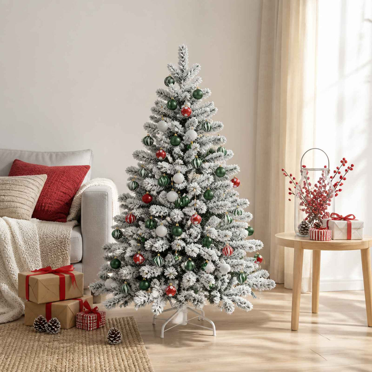 Kerstballen set 30 st Wit, rood en groen Ø 6 cm Kunststof is nu te koop bij PeponiXL, paradijselijk wonen!