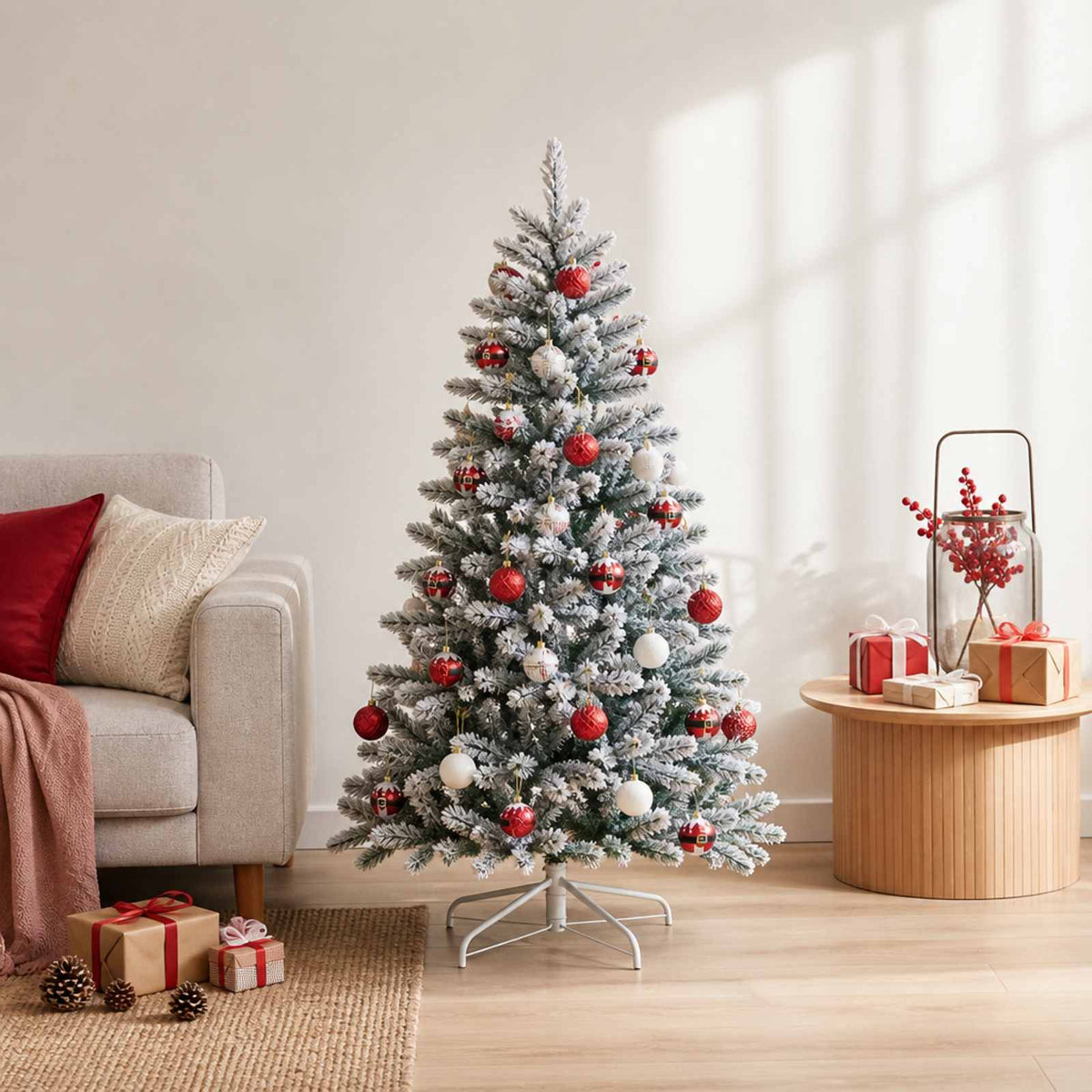 Kerstballen set 32 st Rood en Wit Ø 6 cm Kunststof is nu te koop bij PeponiXL, paradijselijk wonen!