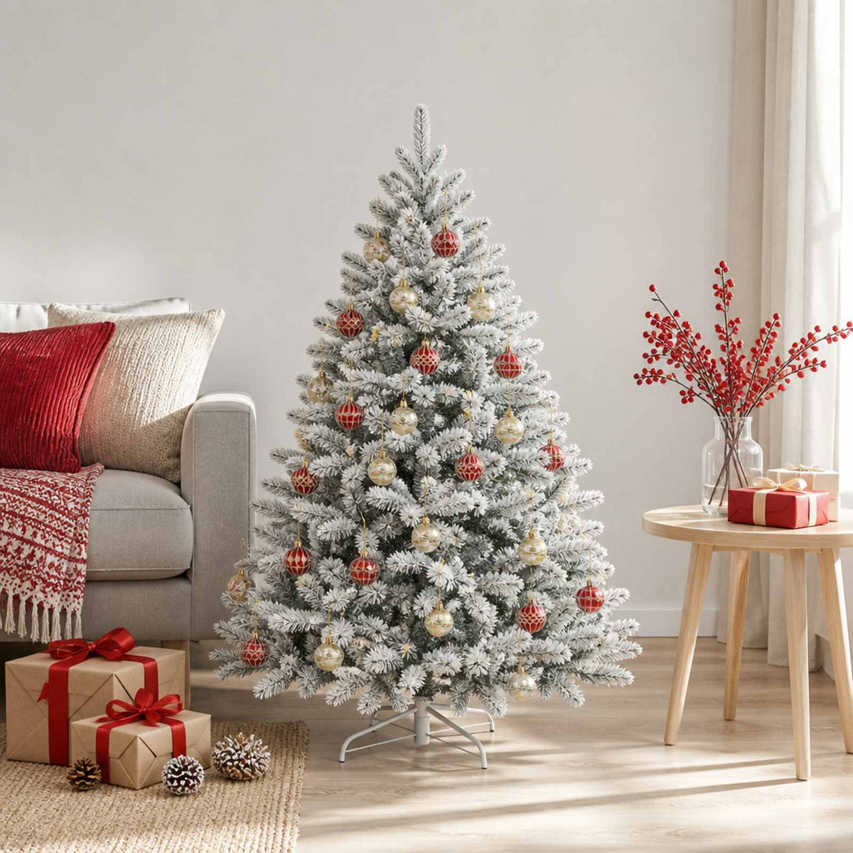 Kerstballen set 32 st Goud en Rood Ø 6 cm Kunststof is nu te koop bij PeponiXL, paradijselijk wonen!