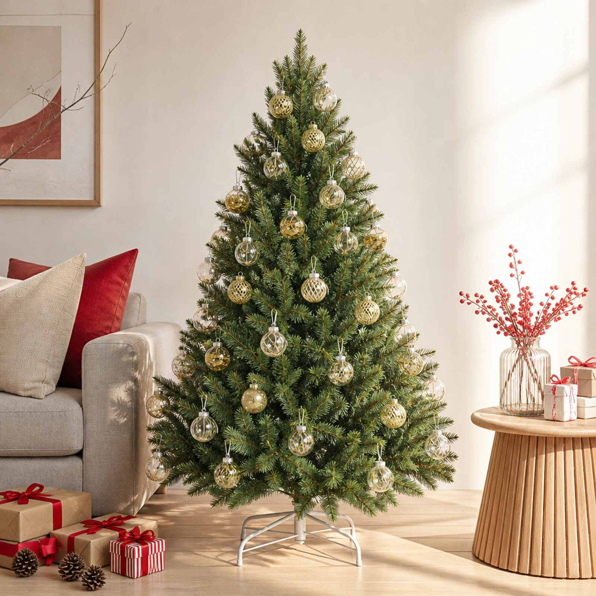 Kerstballen set 30 st Goud Ø 6 cm PET is nu te koop bij PeponiXL, paradijselijk wonen!