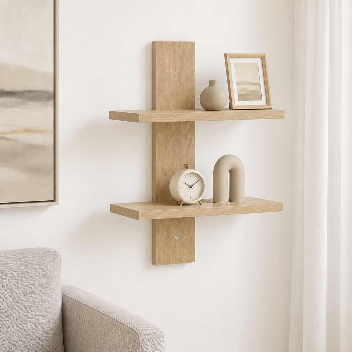 Wandplank Sonoma Eiken 30 x 13.5 x 43 cm Bewerkt hout is nu te koop bij PeponiXL, paradijselijk wonen!