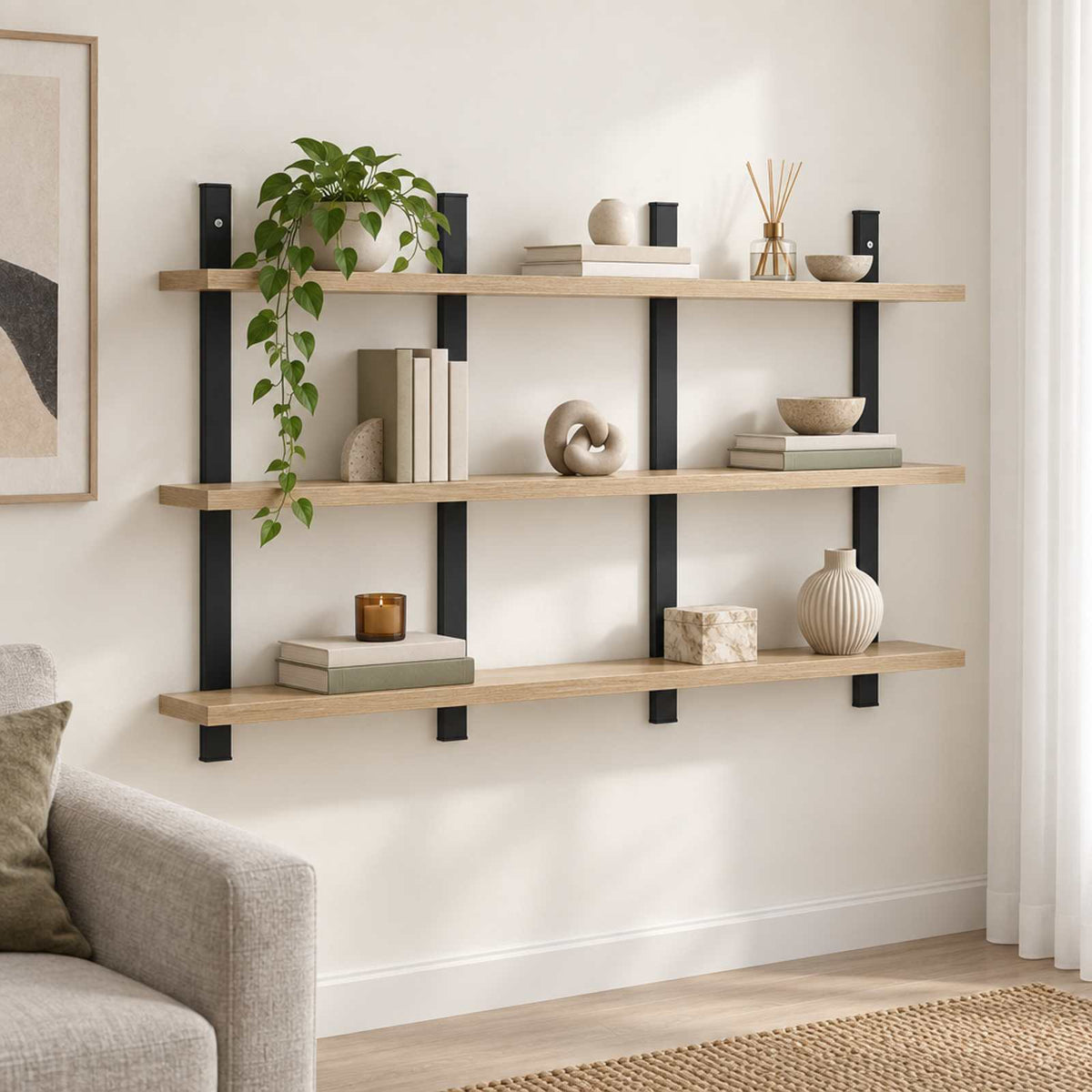 Wandplank Sonoma Eiken 102 x 13.5 x 58 cm Bewerkt hout is nu te koop bij PeponiXL, paradijselijk wonen!