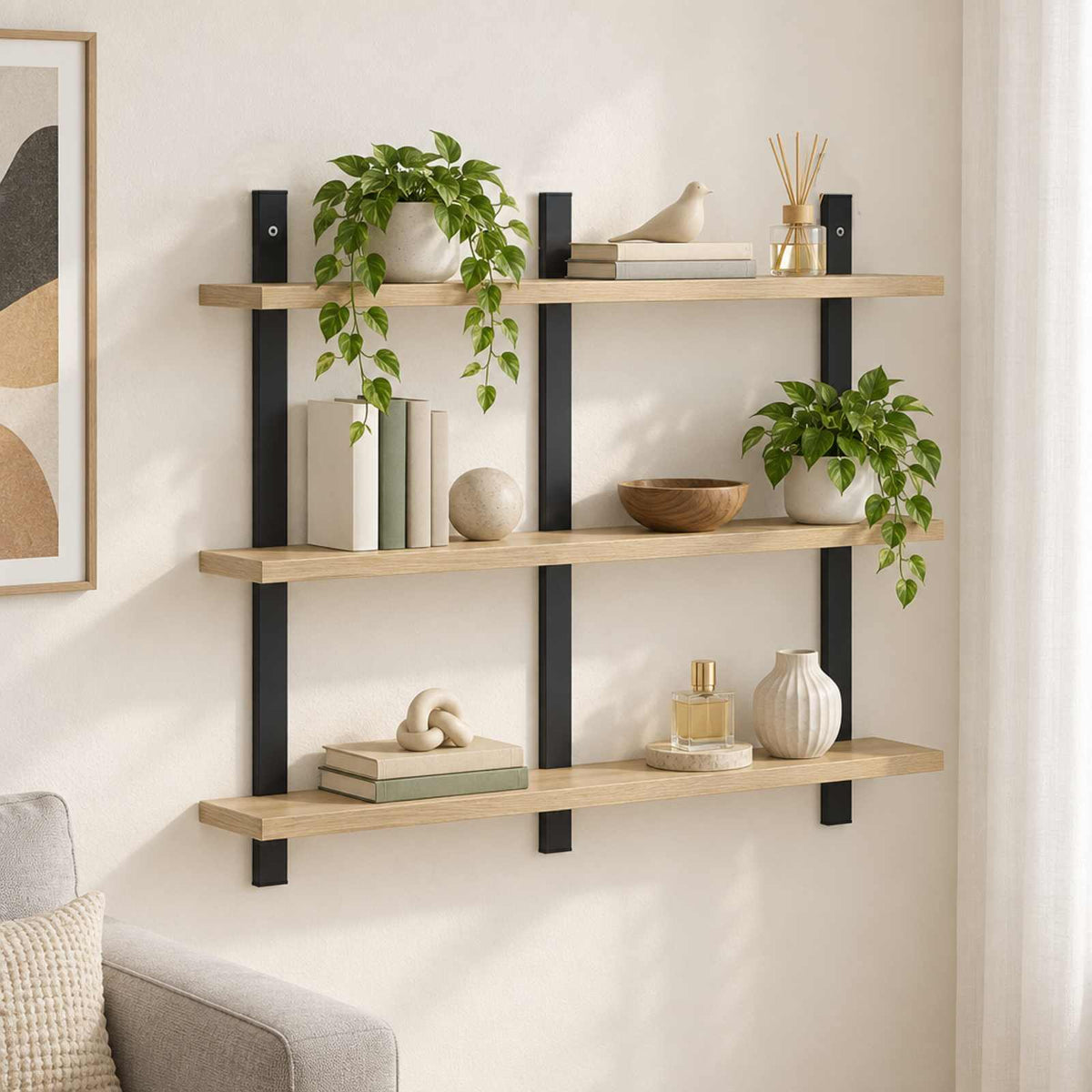 vidaXL Wandplank Sonoma Eiken 79.5 x 13.5 x 58 cm Bewerkt hout