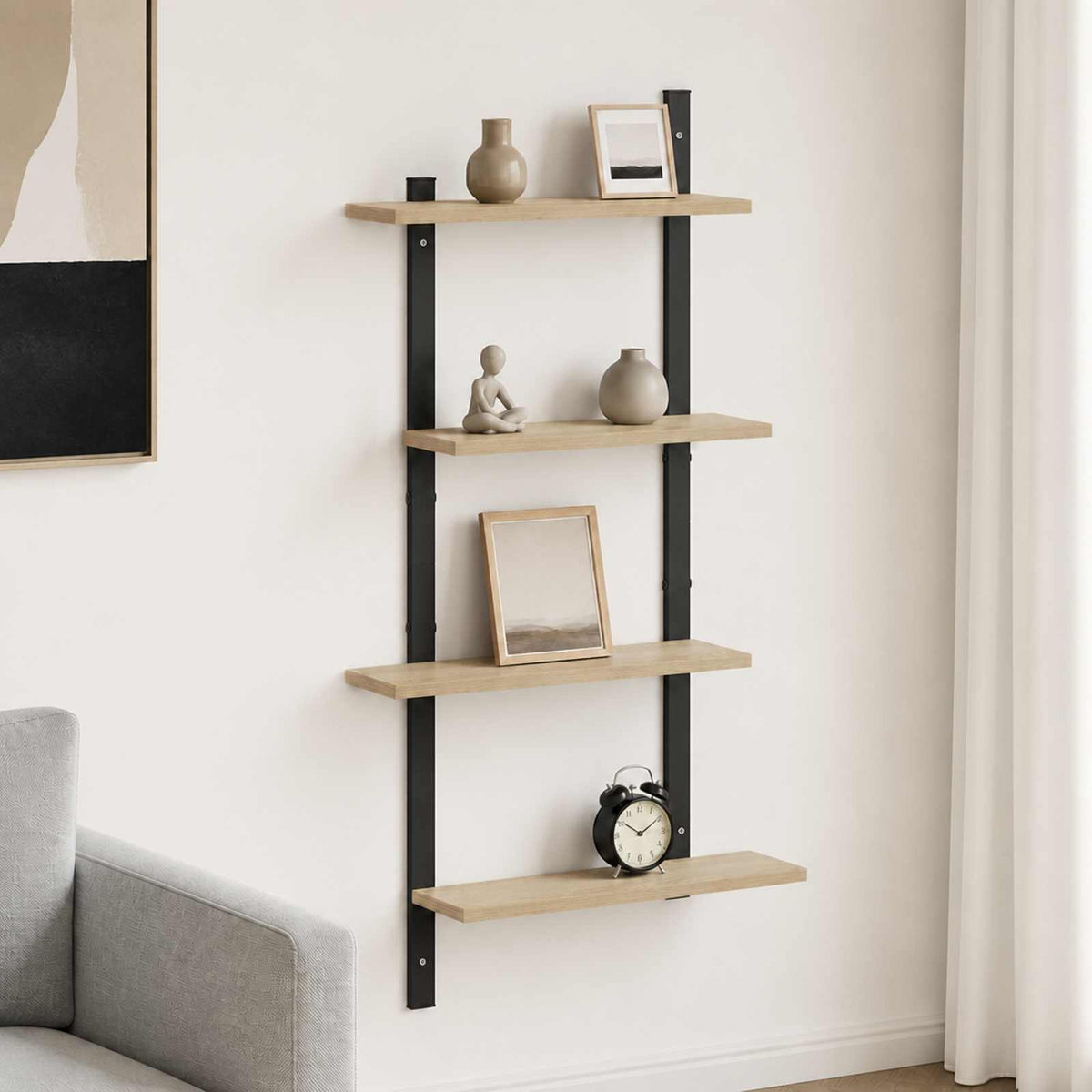 Wandplank Sonoma Eiken 61 x 13.5 x 105.5 cm Bewerkt hout is nu te koop bij PeponiXL, paradijselijk wonen!