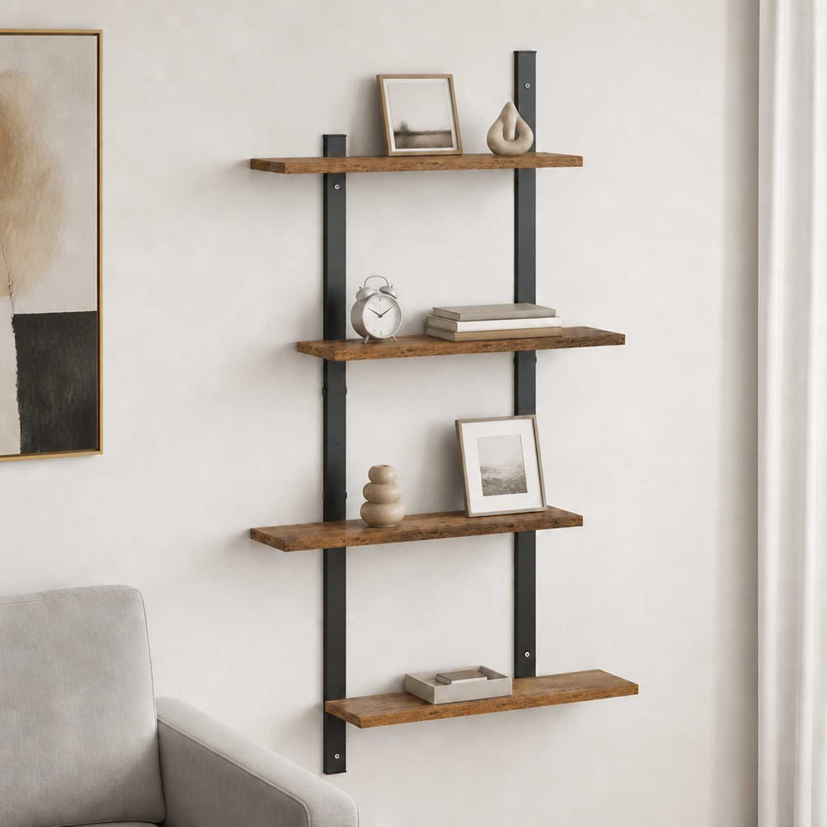 Wandplank Oud hout 61 x 13.5 x 105.5 cm Bewerkt hout is nu te koop bij PeponiXL, paradijselijk wonen!