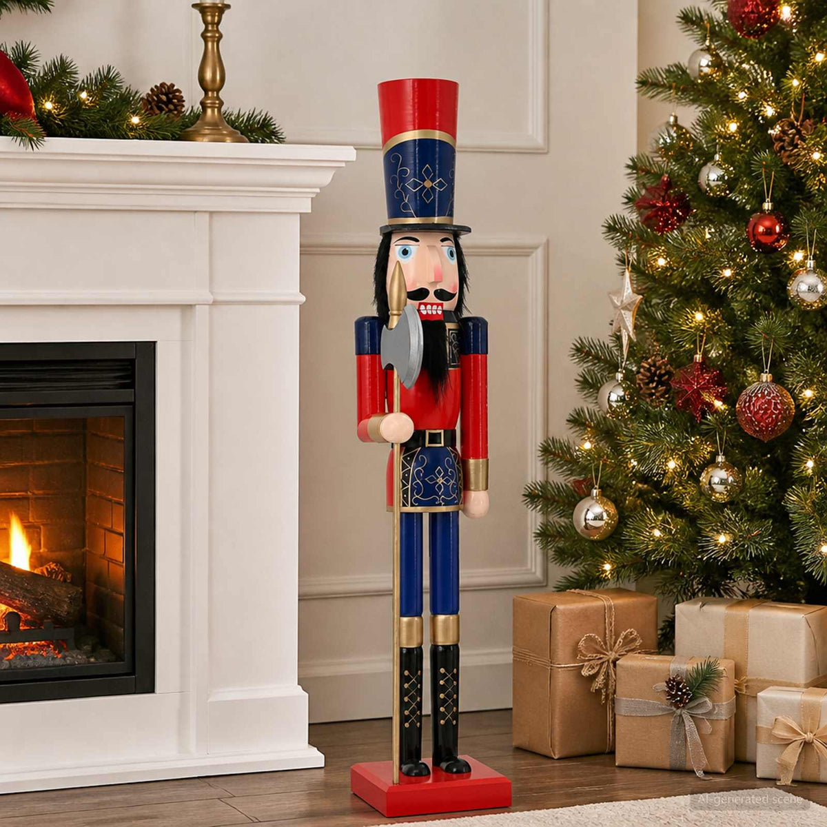 Kerstnotenkraker TURKU Rood en zwart 91 cm is nu te koop bij PeponiXL, paradijselijk wonen!