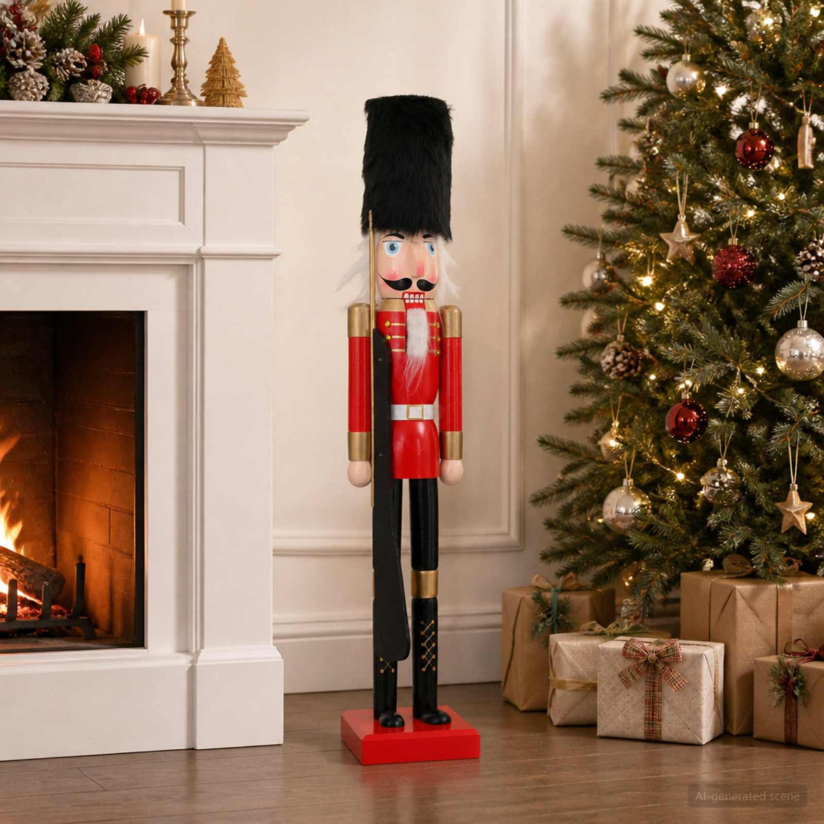 Kerstnotenkraker TURKU Rood en zwart 91 cm is nu te koop bij PeponiXL, paradijselijk wonen!