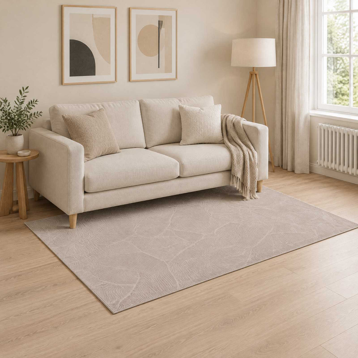 Vloerkleed IZA Beige 120 x 170 cm 100% Polyester Laagpolig is nu te koop bij PeponiXL, paradijselijk wonen!