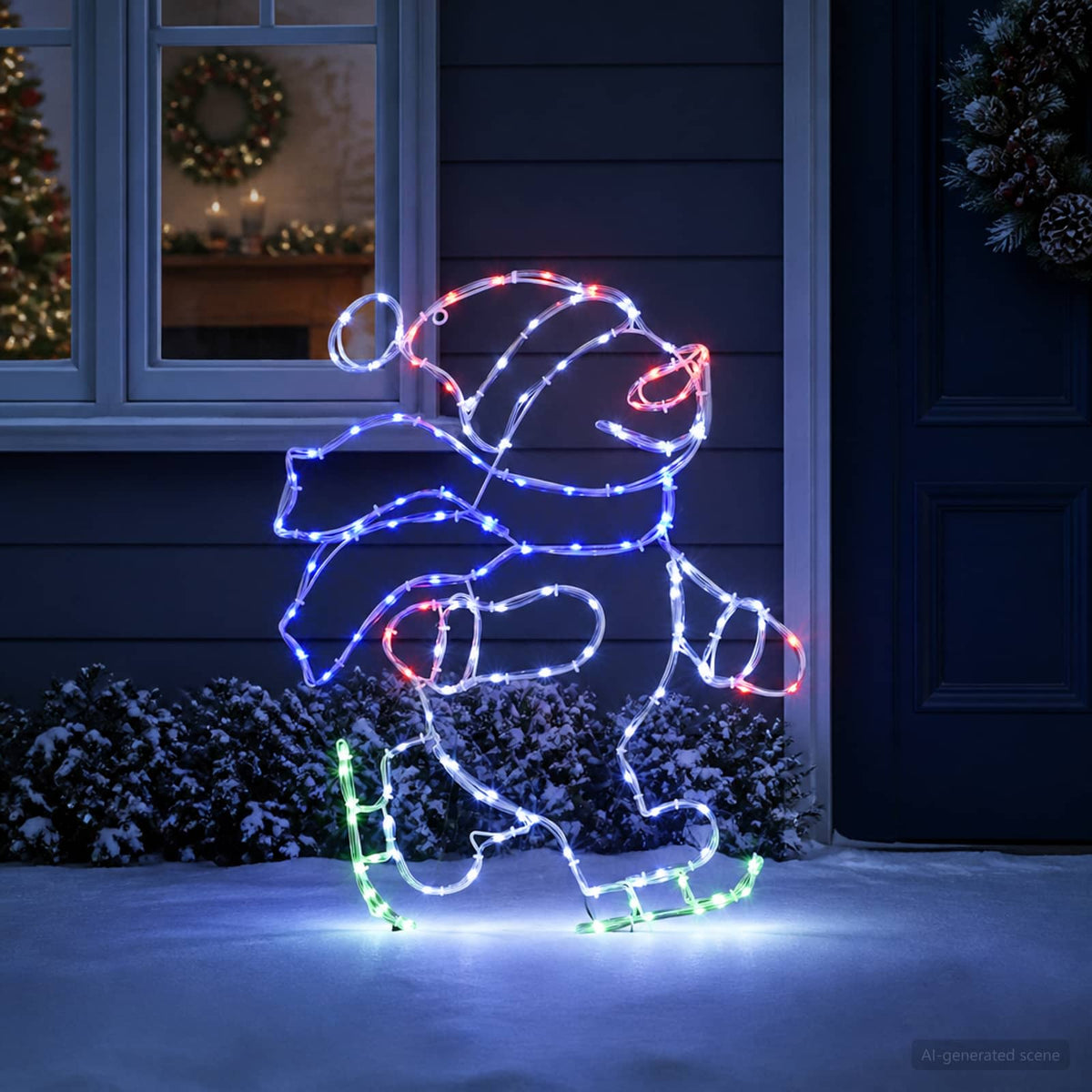 LED-figuur schaatsende Kerstman LOVIISA 120 LED's Meerkleurig is nu te koop bij PeponiXL, paradijselijk wonen!