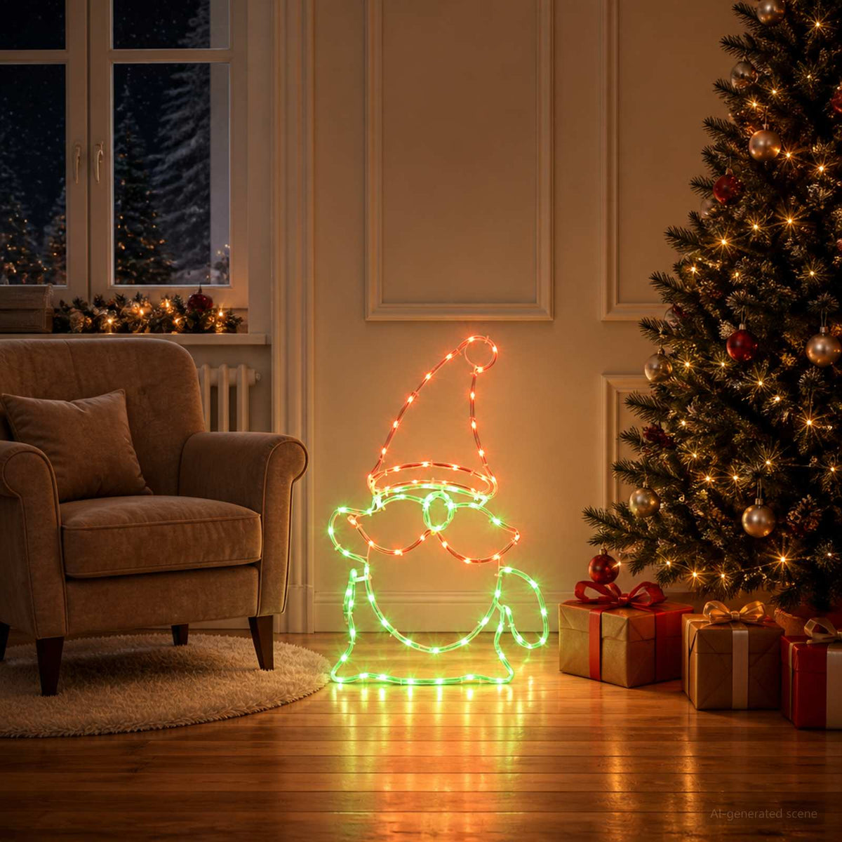 Led-kerstkabouter LOVIISA 80 LED's Meerkleurig en 38 x 60 cm is nu te koop bij PeponiXL, paradijselijk wonen!