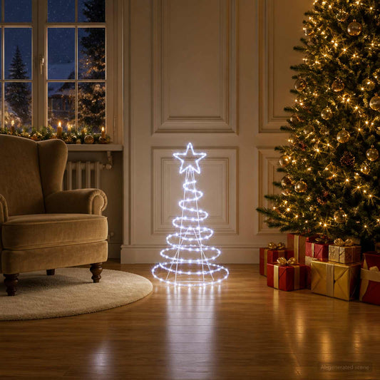 Led-kerstboomsilhouet LOVIISA 100 LED's Koel wit 51 x 99 cm is nu te koop bij PeponiXL, paradijselijk wonen!