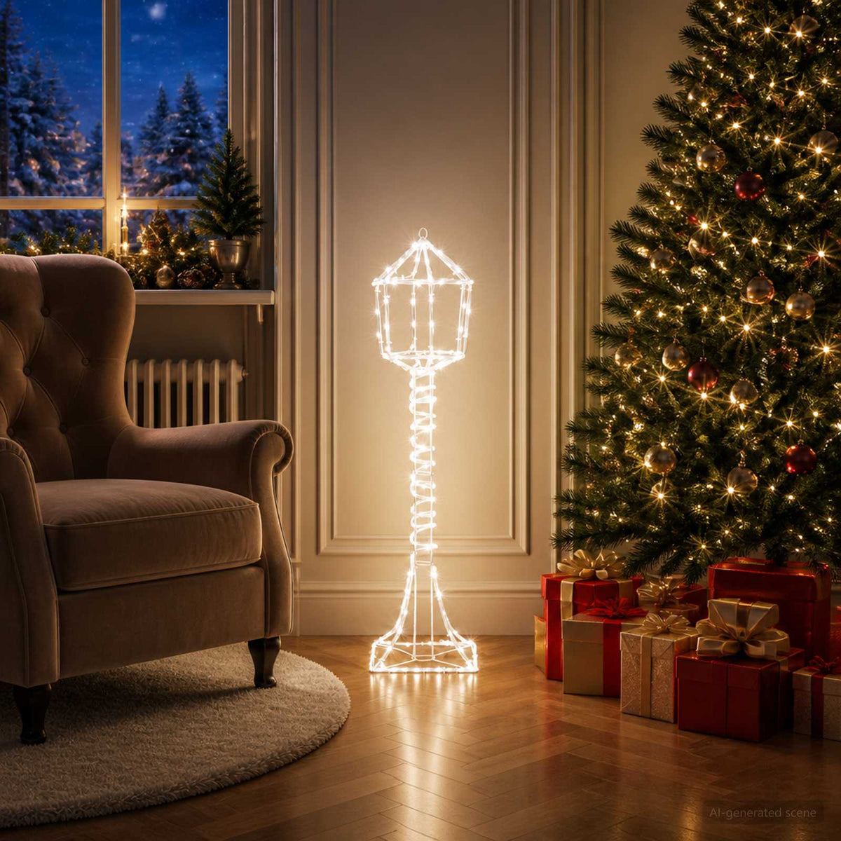 LED-kerstlantaarnpaal LOVIISA 160 LED's Koel wit is nu te koop bij PeponiXL, paradijselijk wonen!