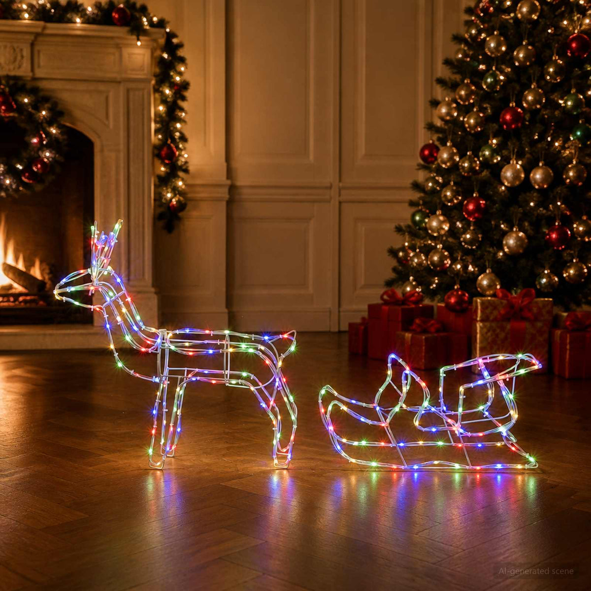 Reindeer and Sleigh Christmas Decoration LOVIISA 240 LED's is nu te koop bij PeponiXL, paradijselijk wonen!