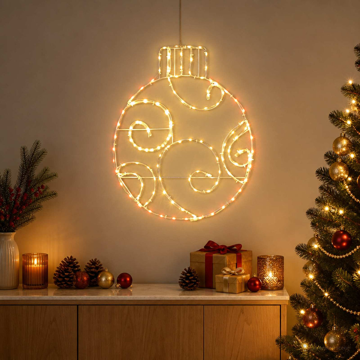 LED-kerstbal LOVIISA 160 LED's Rood 55 x 65 cm is nu te koop bij PeponiXL, paradijselijk wonen!