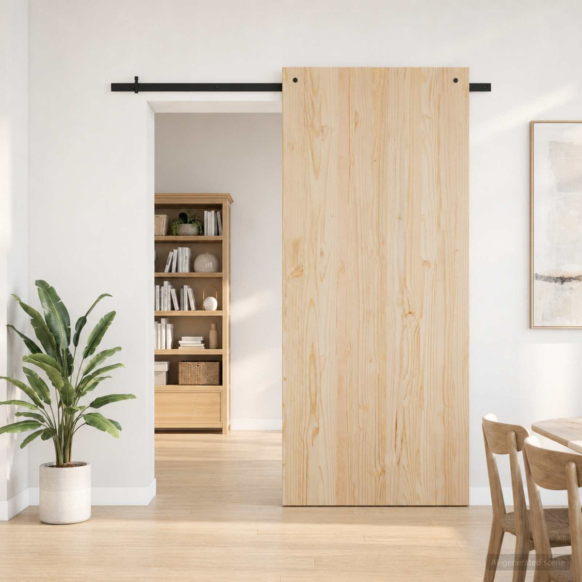 Schuifdeurbeslagset 200 cm Staal Zwart is nu te koop bij PeponiXL, paradijselijk wonen!