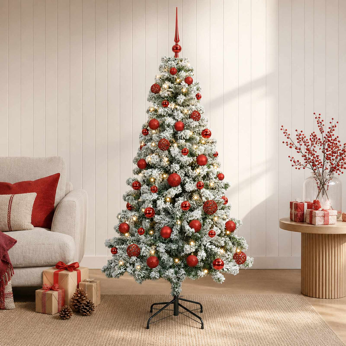 vidaXL Kunstkerstboom met Ballen 150 cm 150 LED's Warmwit