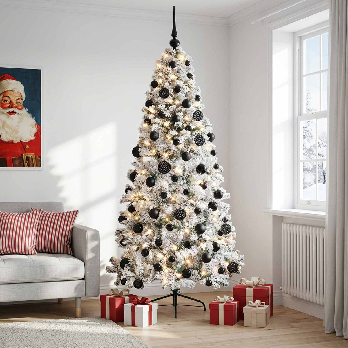 vidaXL Kunstkerstboom met kerstbal 180 cm 300 LED's Warmwit